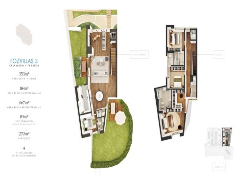 Villa T4 em Duplex com jardim privativo a estrear na Foz do Porto